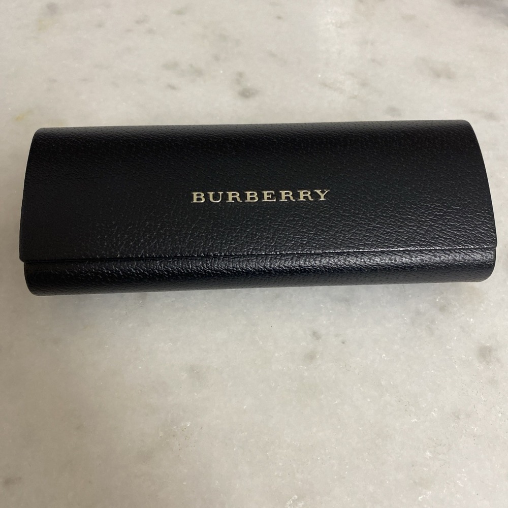 Burberry clamshell sunglasses/eye glasses case only magnetic black faux leather